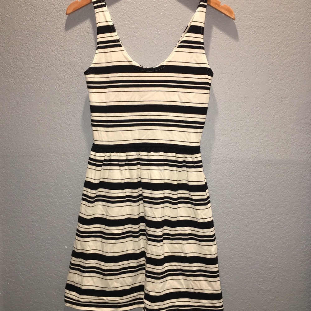 J. Crew Striped Skater Flare Dress Sleeveless Mini
